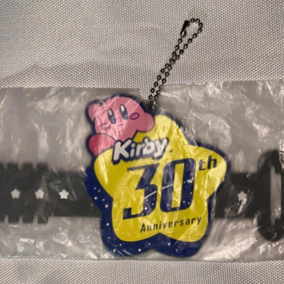 Kirby 30th Anniversary Pink and Black Keychain and Wrist Watch Strap New - Picture 1 of 2
